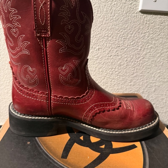 Ariat Original Baby Fat Red Boots Hard To Find SZ 9.5 - Picture 9 of 14
